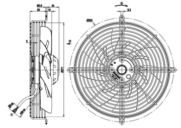 Ventilator axial EBM-Papst S4E250-AH02-01 (250 mm)